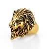 Whole Sale Gold Plating Micro 316L Stainless Steel Ring Lion Head Finger Ring