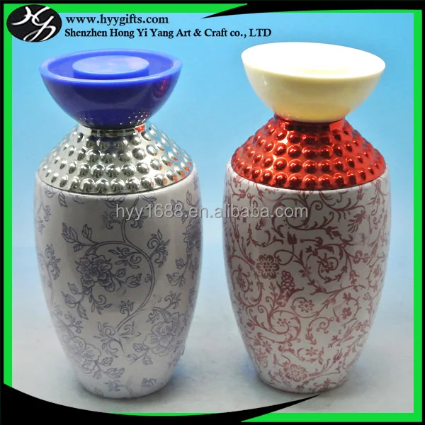 100ml decorative pattern burning hip shape Ceramic perfume empty glass bottles