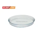 Custom pyrex glass baking tray/latest design glass baking dish/heat resistant glass baking pizza plate