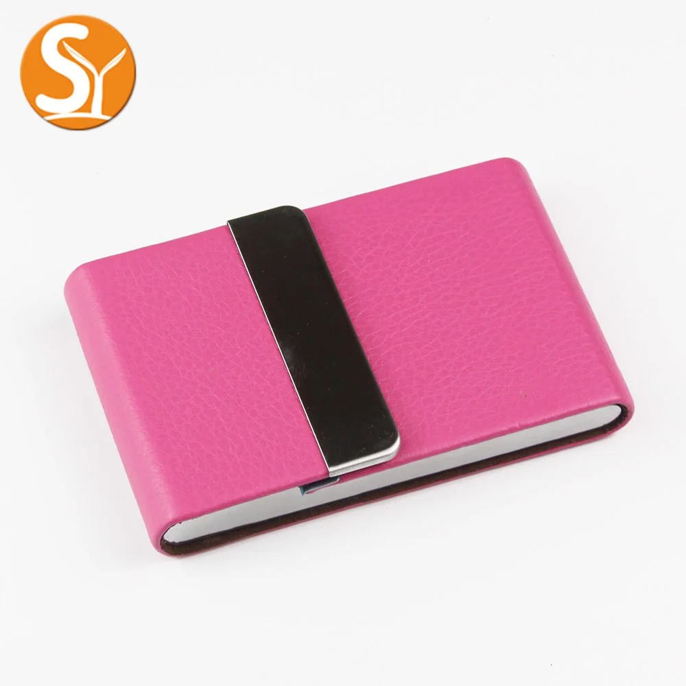 Business man's accessory PU leather name card holder with magnet closure and big capacity