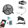WIFI RGB LED Strip Light SMD 5050 RGB Tape DC12V Non Waterproof RGB Ribbon Diode 5M LED Flexible and WIFI Controller