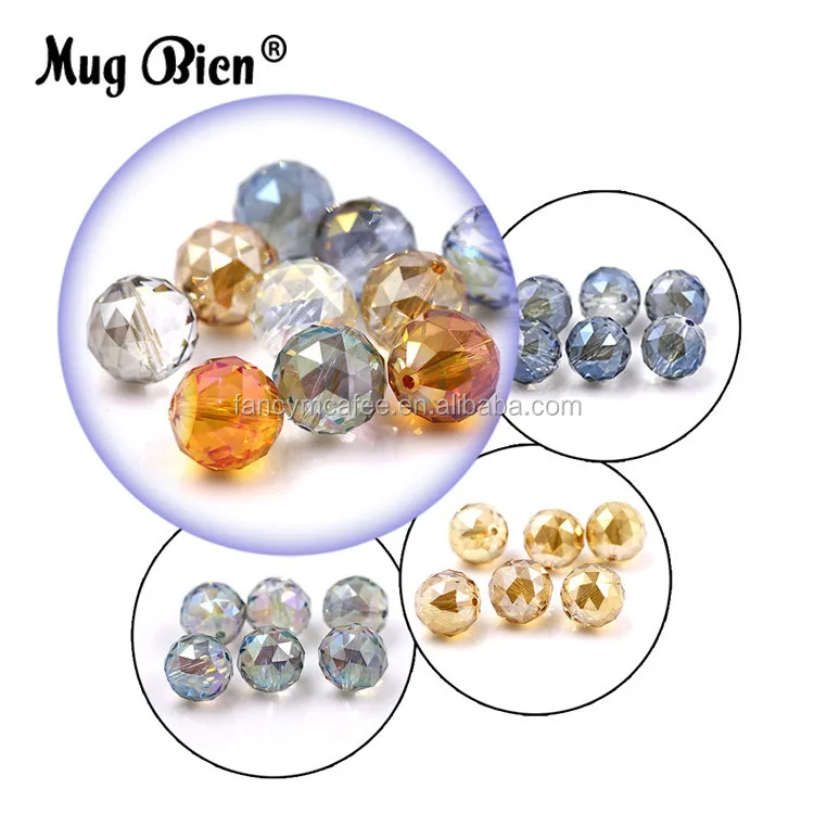 plating 14mm earth beads round ball glass crystal beads for gift