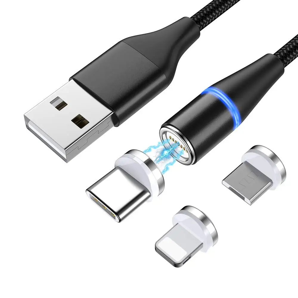 Magnetic USB Cable 3A Fast Charging Micro Type C Lighting Charger Data Cabo For iPhone xr 8 plus Samsung xiaomi Android - ANKUX.COM