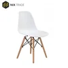 Classic modern design plastic dining chair with wooden leg Pyramid chair
