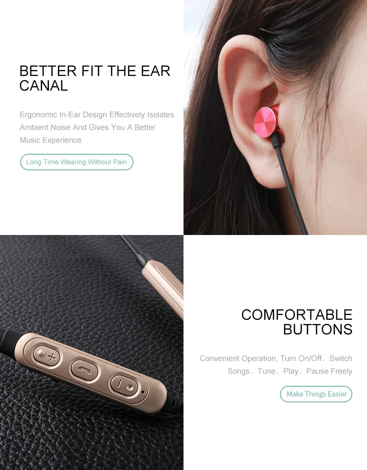 Factory waterproof wireless earphones sports earbuds with noise cancelling - ANKUX.COM