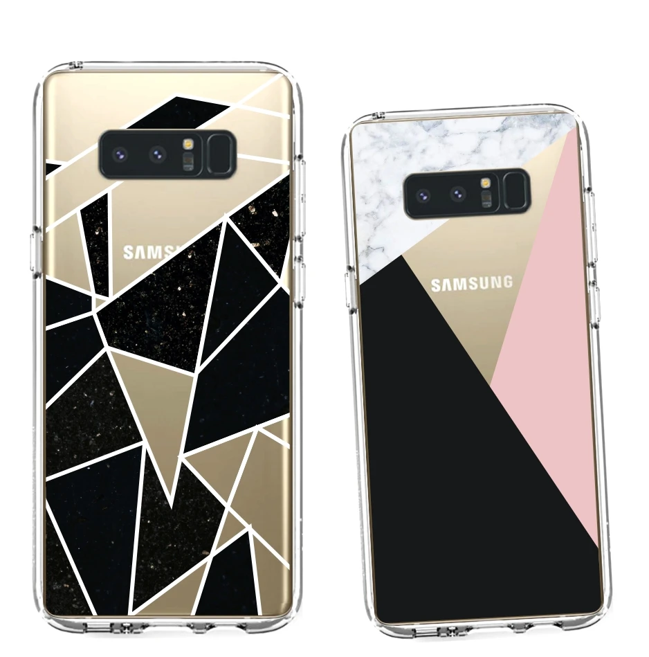 Marble Patterned For Samsung Galaxy Note 8 TPU Case Phone S8 S7 Edge Soft Flexible Slim Fit Protective Cover for Samsung Note 8 Case For Samsung Galaxy Note 8 Case White Henna Mandala Floral Lace Clear Design Printed Transparent Protective Phone Cover TPU Case for Galaxy Note 8