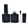 Custom size 5ml 7ml 9ml 10ml 11ml 13ml 14ml 17ml empty uv gel nail polish glass bottle with black plastic cap and brush