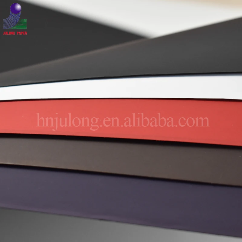 120gsm 250gsm 320gsm black colour soft touch paper for boxes