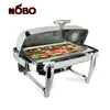 NOBO Luxury Stainless Steel Chafing Dish Rectangle Restaurant Buffet Furnace with Top's Handle