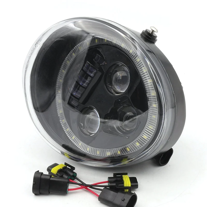 New Angel Eye LED Headlight For Harley Davidson VRSCA V-Rod VRod (Black)