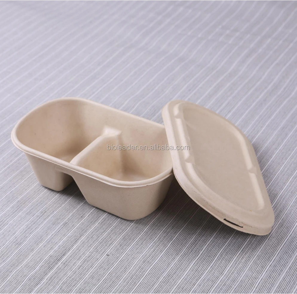 Grease Resistant Tray Biodegradable Disposable Sugarcane Bagasse Lunch Box