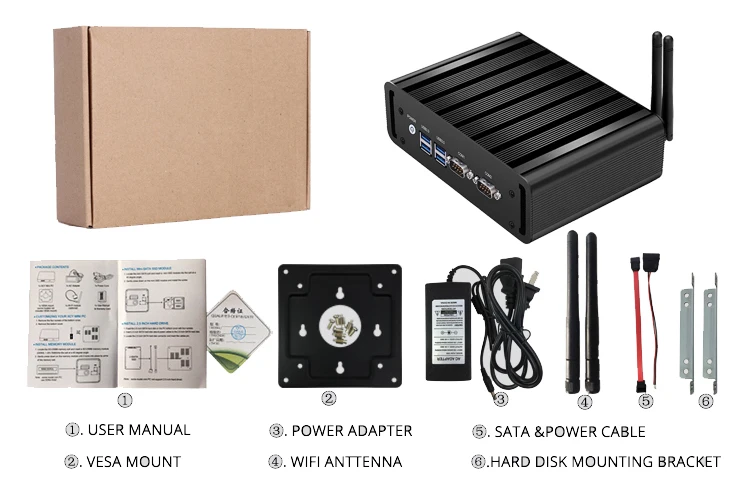 Industrial Mini PC with Intel Core i5-5200U Processor DDR3L RAM and mSATA SSD Barebone System Computer