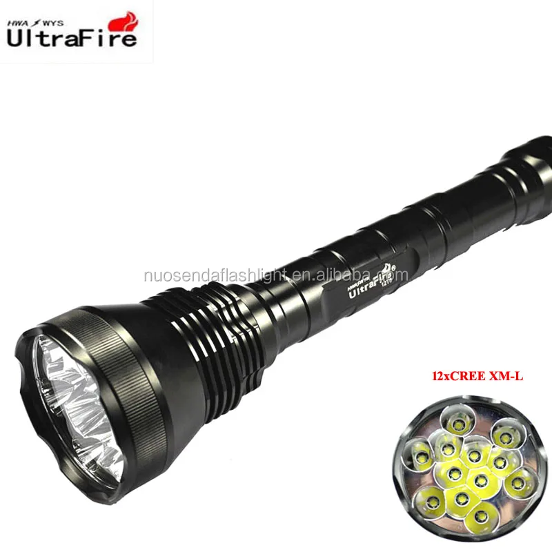 

UltraFire 12xCREE XM-L T6 13800 Lumen 5-Mode LED Flashlight (3x26650/3x18650)