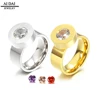Hot 18k Gold 4 Color Zirconia Round Stone Ring For Women Stainless Steel Zircon exchange Ring Wholesale