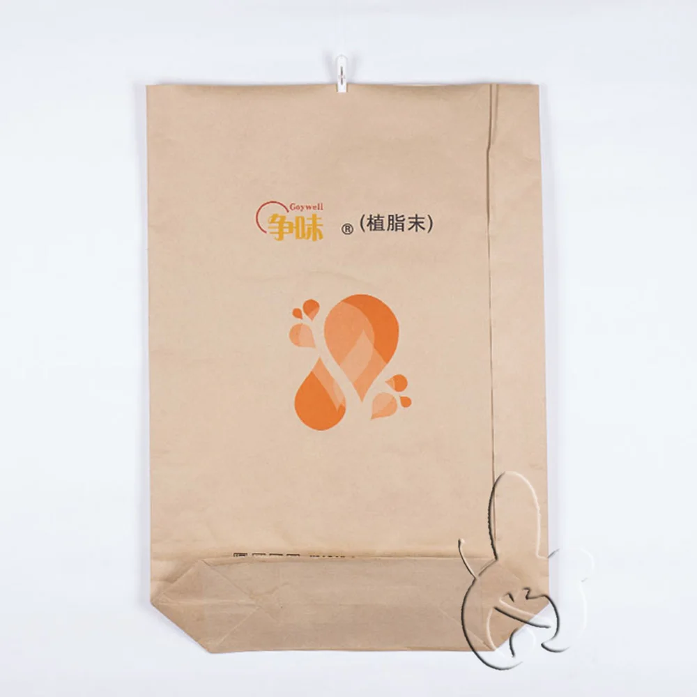 Custom Plastic Lined Kraft Paper Bags For Cement, flour, rice fertilizer, feed