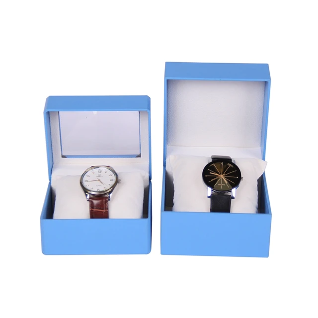 custom luxury clear window empty couple watch gift box wholesale
