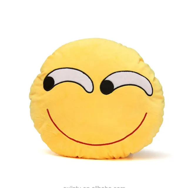 funny smirk wink emoticon plush emoji pillows