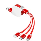 3 In 1 Retractable Multi Usb Charger Cable Multiple Charging Cord Retractable Usb Cable