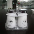 Plastic seasonings & condiments bottles set with hole cap