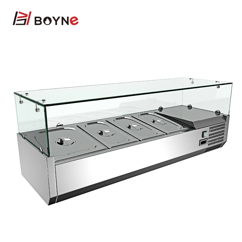Commercial Buffet Refrigeration Salad Bar/ Salad Display Counter/ Table TOP Salad Bar