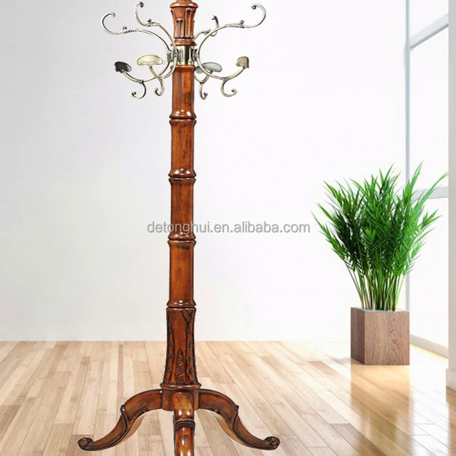 (s-11) living room furniture wooden hat and coat rack