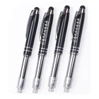 3 in 1 multifunction stylus pen with led light metal pen with logo print pen for gift