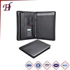 Business A4 Folder with Zippered Closure and Professional PU Leather Padfolio Folder Portfolio