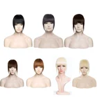 100% Human hair extension neat women hair pieces Clip in bang with different colors