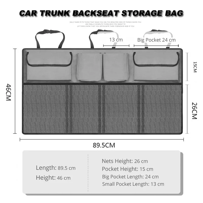 05 Car Trunk Organizer Bag Back Seat SUV Foldable Auto Storage Stowing Tidying Trash Automobile Pouch Box In The Car On Accessories