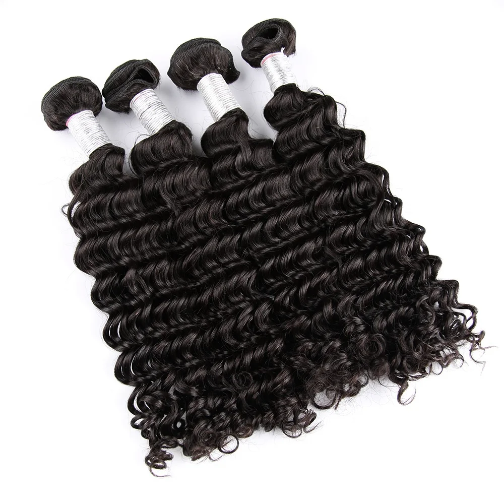 Wholesale Deep Wave Bundles With Closure virgin cuticle aligned hair, Natural 1b color
Wholesale Deep Wave Bundles With Closure virgin cuticle aligned hair, Natural 1b color