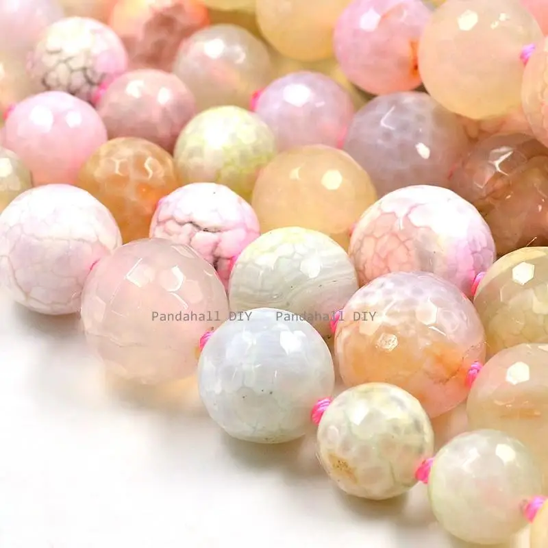 2Strands Natural Agate Faceted Round Graduated Beads Strands, Dyed, Colorful, 8~16mm, Hole: 1mm; about 41pcs/strand, 18.1"