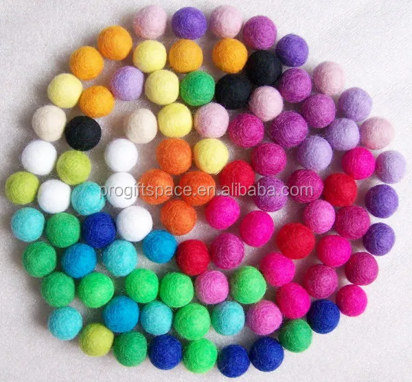 2018 hot new products 15mm mixed color 100% wool felt balls for rug coaster placemat gift DIY home decorations china factory