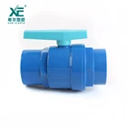 Hot selling blue two pieces plastic 1/2"-2" upvc socket ball valve