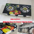 Multicolor Glass Top 3 burner table gas stove (RD-GT014-5)glass top cooker