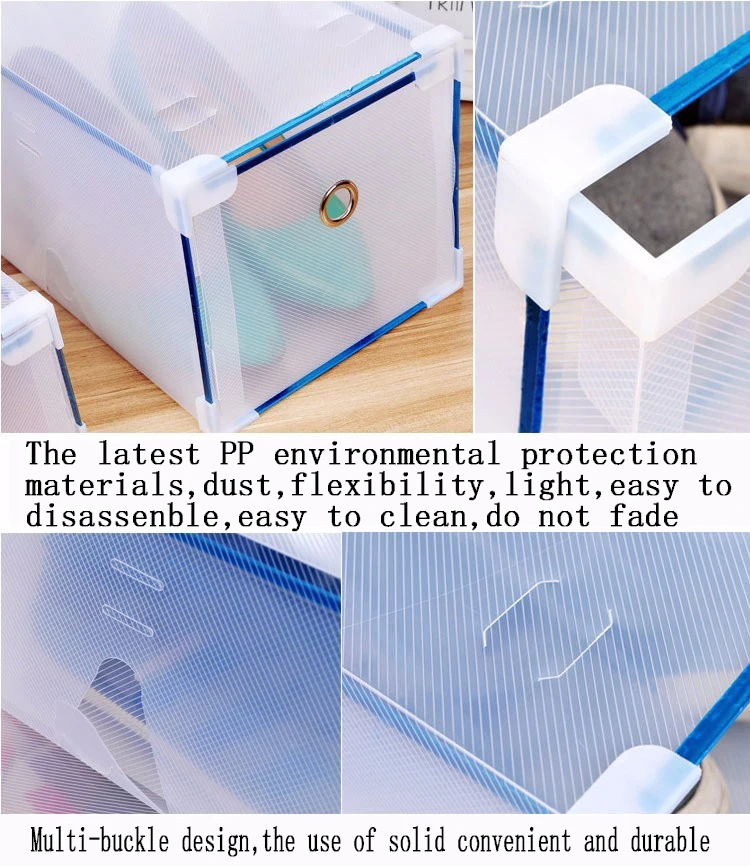 Atistic SFJ NEW Eco-Friendly Shoe Storage Box Case Transparent Plastic Storage Box Rectangle PP Shoe Organizer Thickened drawer Shoe Box (12)