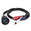 USB 3.0 & 3.5mm AUX to USB3.0 2 RCA Extension Flush Mount Cable For Vehicle Car Motorcycle Boat Audio Video Player