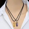 Bullet Natural Stone Amethyst Necklace Women Turquoise Crystal Gem Stone Pendant A070