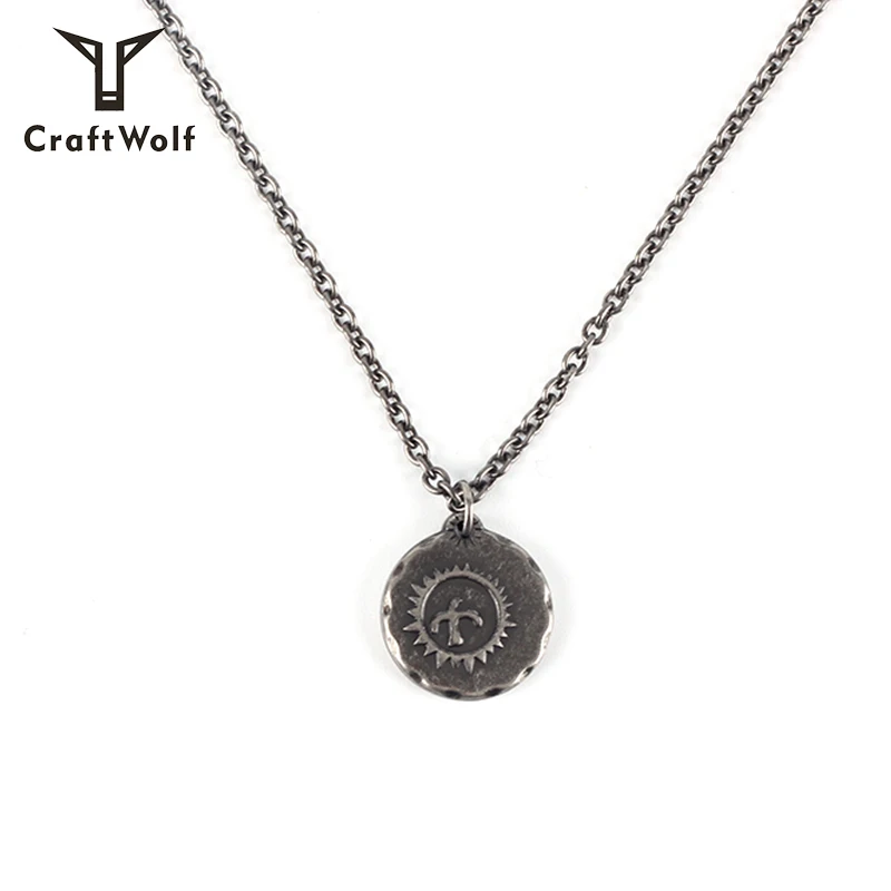 

Craft Wolf Online Shop China Men Women Custom Eagle Necklace, Gold, old silver