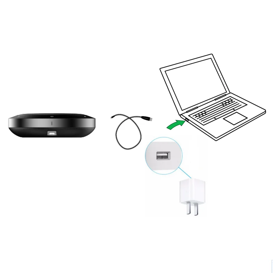 SP200U Mini Portable 360-degree Omni-directional USB Speakerphone for Skype and other VoIP calls - ANKUX.COM