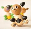 9pcs Disassembly Funny Wooden Toys Spinning Top Animal Shape, Children's Educational Wooden Gyroscope Toys