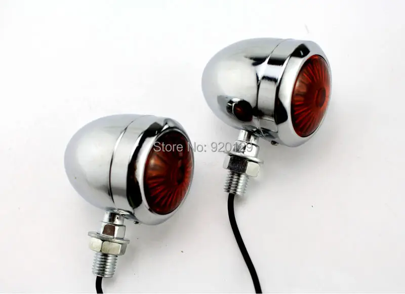 2 pieces Chrome Turn Signals indicator Light For Motorcycle Motorbike Moto dirt bike Offroad ATV Cruiser Chopper Cafe Racer