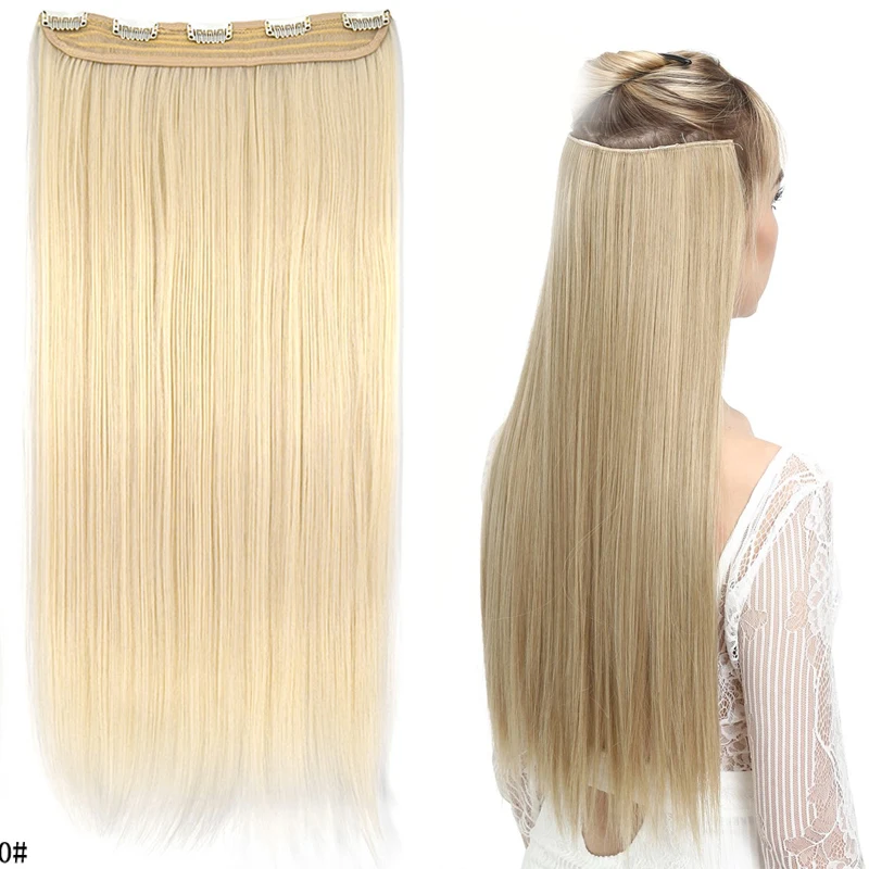 24" Cosplay Straight Long Women One Piece Clip in Full Head Hair Extensions 5 Clips on Synthetic Hairpiece, Natural color
24" Cosplay Straight Long Women One Piece Clip in Full Head Hair Extensions 5 Clips on Synthetic Hairpiece, Natural color
