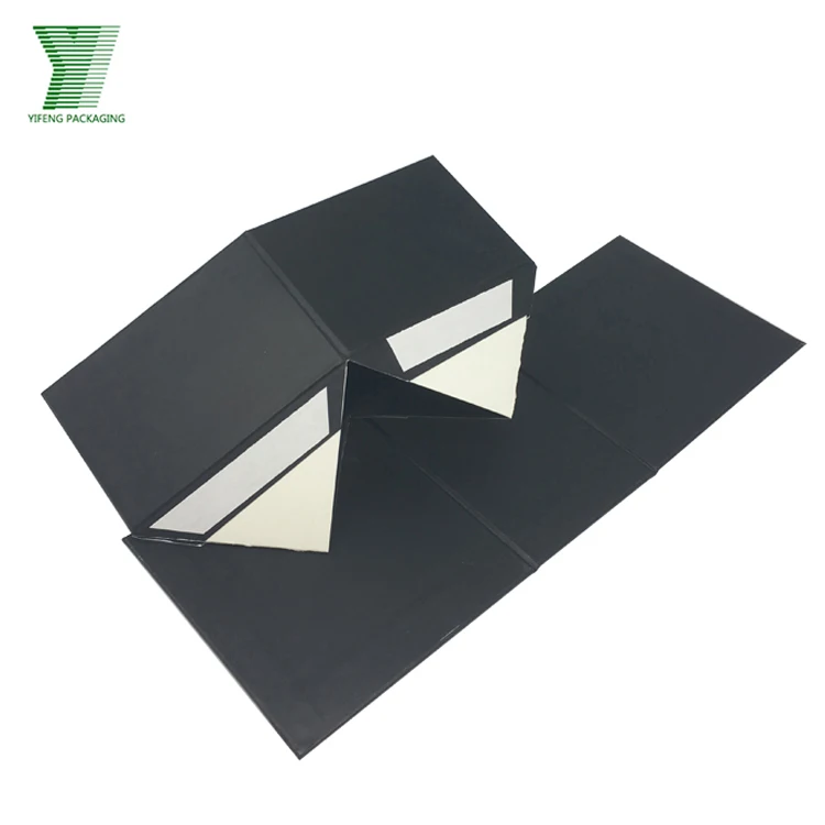 packaging luxury black magnetic foldable packaging box cardboard