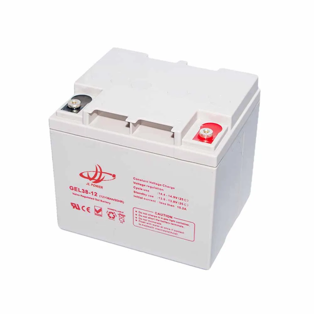 JL brand rechargeable maintenance free solar valve regulated lead acid battery 12volt 38ah gel battery 12v 38ah