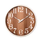 Farm Style Round Wood and Iron Country Style Wall Clocks