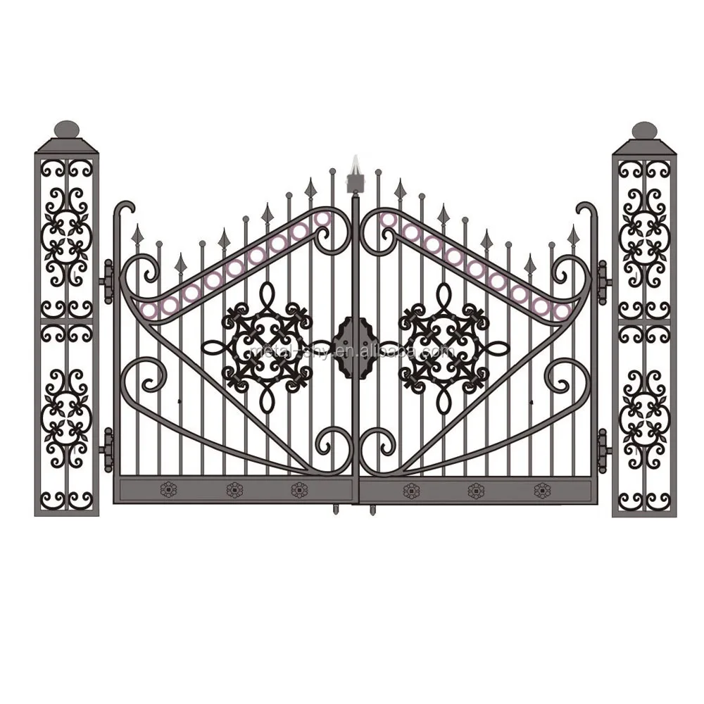 Wrought Iron Gate Mild Steel Swing Gate Buy Manual Slide Gates Automatic Sliding Gate Sliding Gate Drawing Product On Alibaba Com