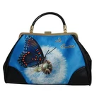 JSMART photo printing bag metal-framed sublimation printing with real leather