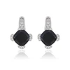 91649 xuing black stone white gold color earrings samples, 925 silver color cz earrings, white gold color old fashioned earrings