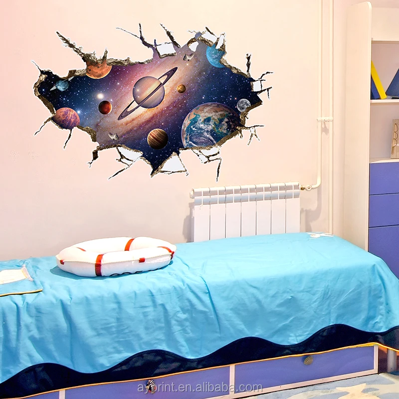SK9066B 3D Space Planet removable wall sticker Kids Decoration Wall Decal