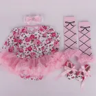 2016 New fashion floral print 4 pieces baby clothes set newborn girls
